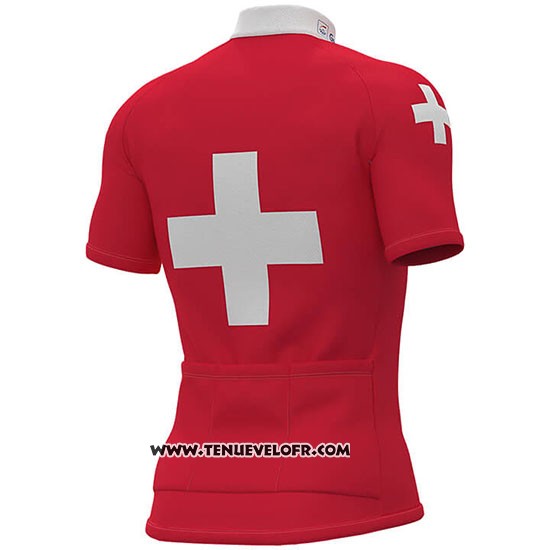 2019 Maillot Ciclismo Groupama FDJ Champion Suisse Manches Courtes et Cuissard